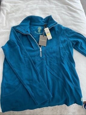 Tommy Bahama Deep Teal Half-Zip Pullover